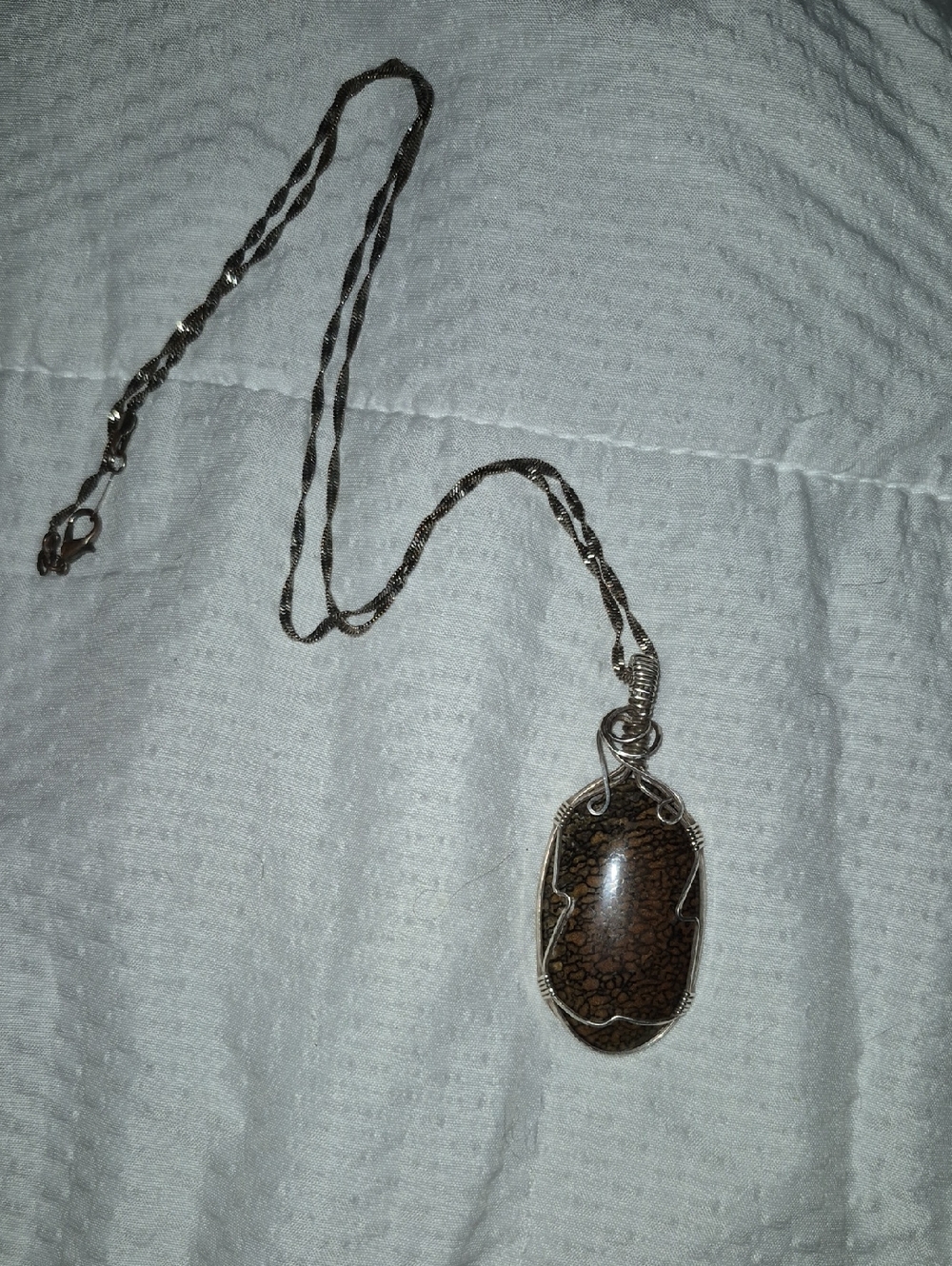 Wire-Wrapped Dinasaur Pendant Necklace